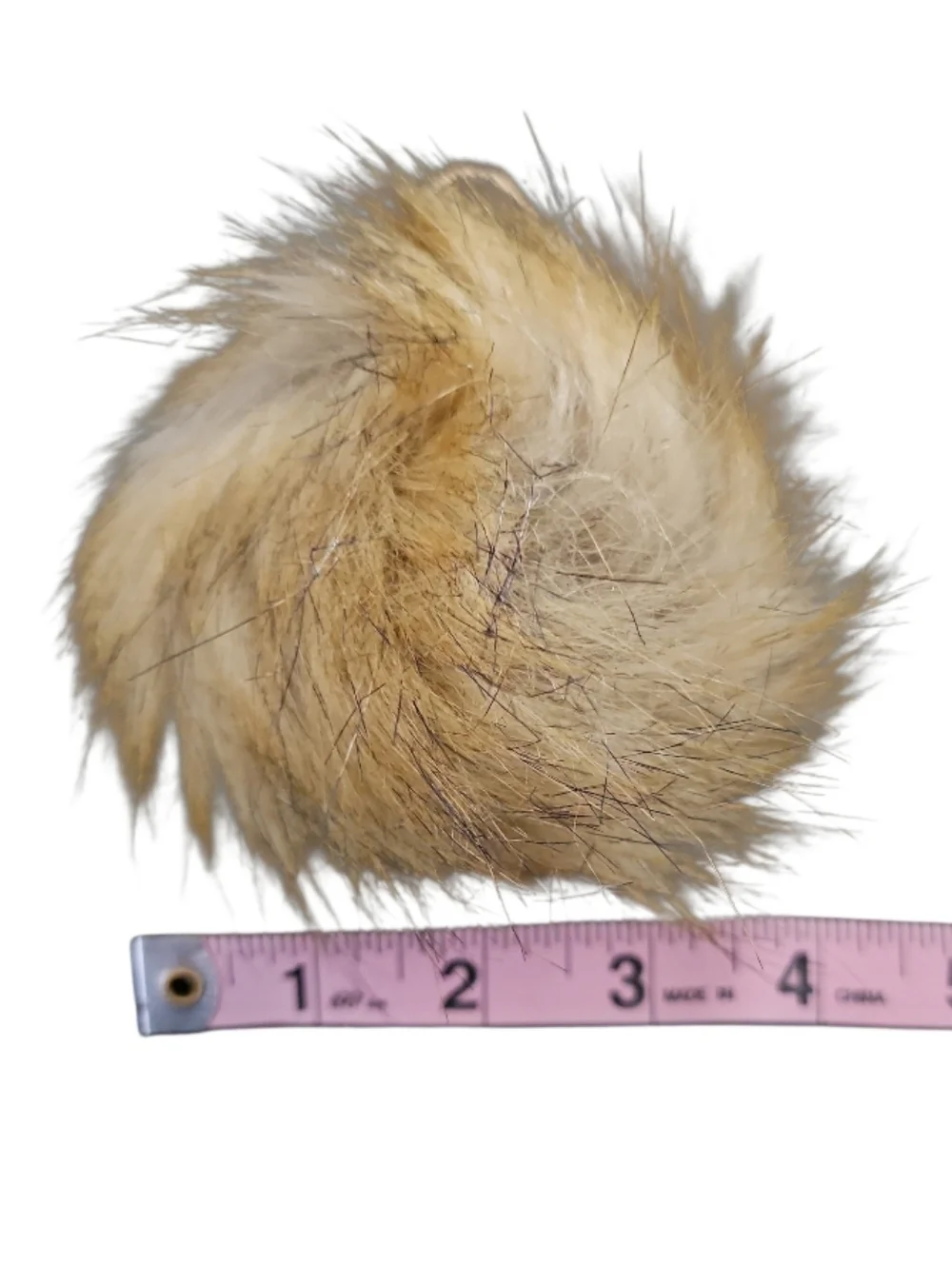 Brown/Tan Faux Fur Large Pom Bagcharm